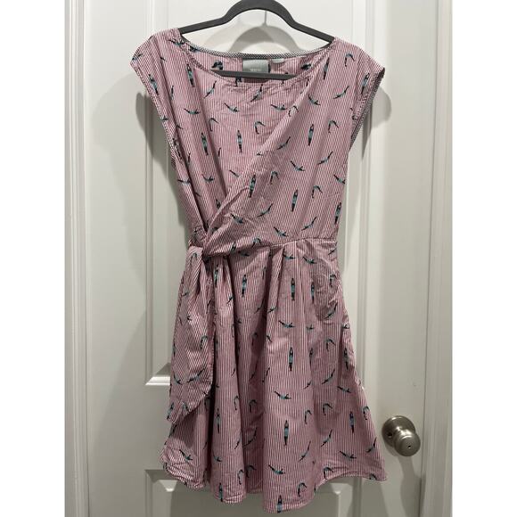 Maeve Dresses & Skirts - Maeve Striped Pink and Black Mini Dress